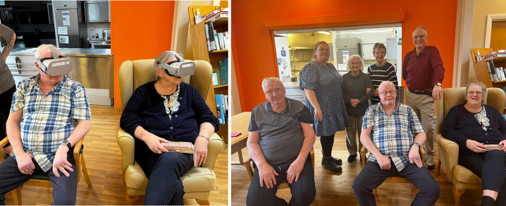 Residents and carers at the first Min Y Mynydd Care Home Virtual REality event.